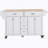Kitchen Island With Rubber Wood Countertop, Kitchen Cart On 5 Wheels With Storage Cabinet-247250413
