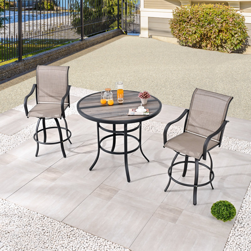 Ensemble bistro long pour 2 personnes Aatish, gris