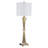 Tapered Tall Metal Table Lamp with Crystal Accents for Living Room - Modern Small Accent Lamp for Bedroom, Bedside or Desk Lighting - 37", Gold & White