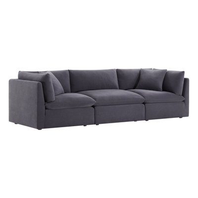 Annabella 121.8" W Performance Chenille Modular Sofa with Reversible Cushions