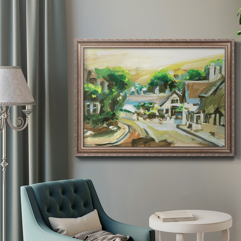 Spring Village II - peinture sur toile encadrée, H 16 po x l 20 po x P 2,5 po