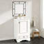 Meuble-lavabo de 20 po avec lavabo en céramique et tablette ajustable en forme de U-630587568