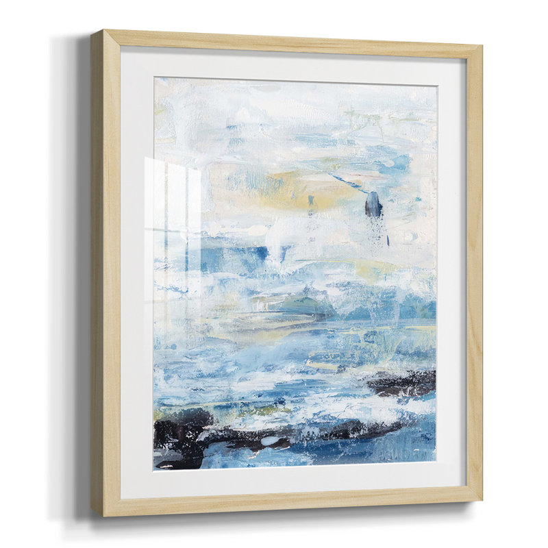 Waves On Sand II, reproduction encadrée, Blanc, Papier encadré naturel