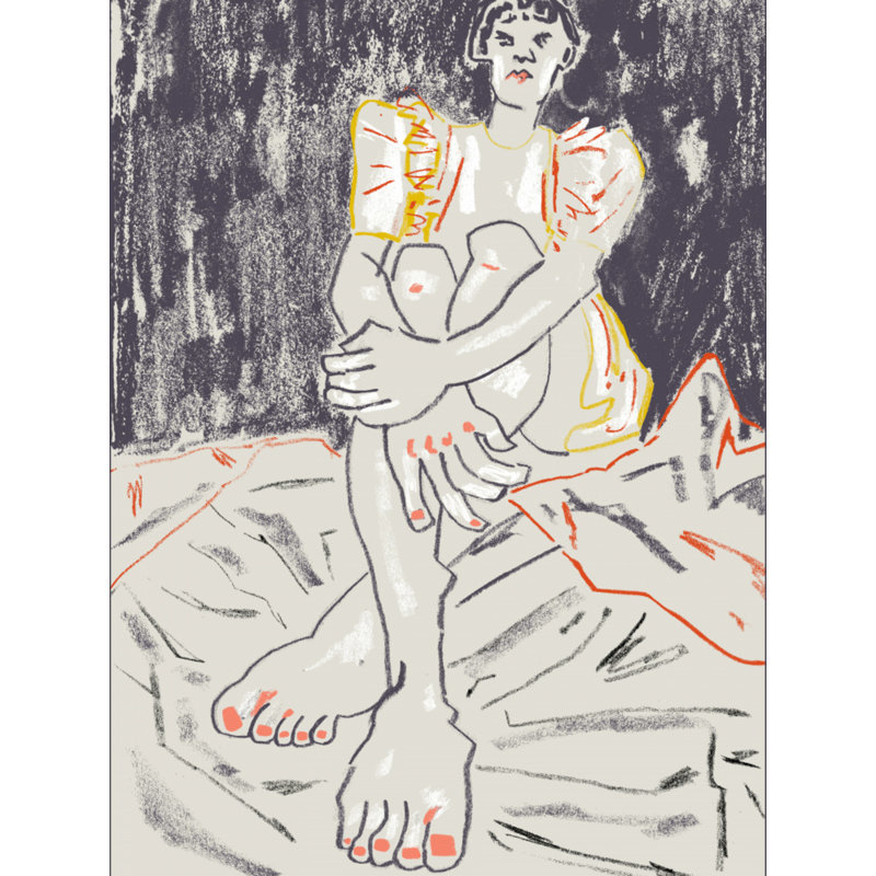 The Girl In The Dress, Grey, 76.2 cm H x 50.8 cm W