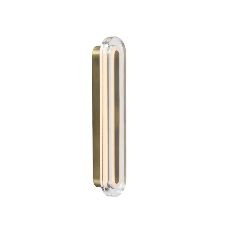 Plastic Flush Mounted Sconce, Brass