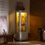 Vitrine 71 po autoportante rembourrée avec plafond à DEL 5 couleurs, 2 tiroirs de rangement, armoire à vin, porte vitrée, tablettes réglables, vue panoramique à 180 ° pour le style bar - vue blanche, décor de cuisine