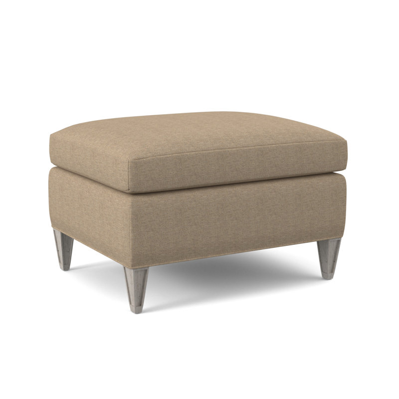 Bristol Upholstered Ottoman, Elise Flax, Bisque
