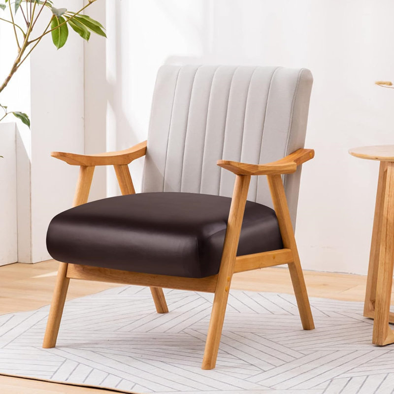 Housse pour coussin de similicuir, imperméable, durable, brun