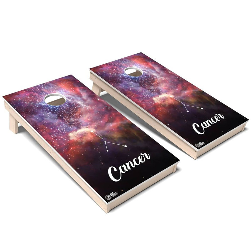 Ensemble de planches de cornhole Zodiac Cancer, Ajouter un étui et des lumières