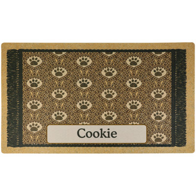 Personalized Pet Bowl Placemat, Feeding Mat For Dog & Cat - Absorbent Material & Waterproof Backing