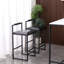 Ensemble de 2 tabourets de bar avec dossier et 2 chaises de bar rembourrées en cuir de polyuréthane avec repose-pieds