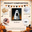 Ghost Holding Black Cat Halloween Canvas Wall Art Cute Gothic Home Decor