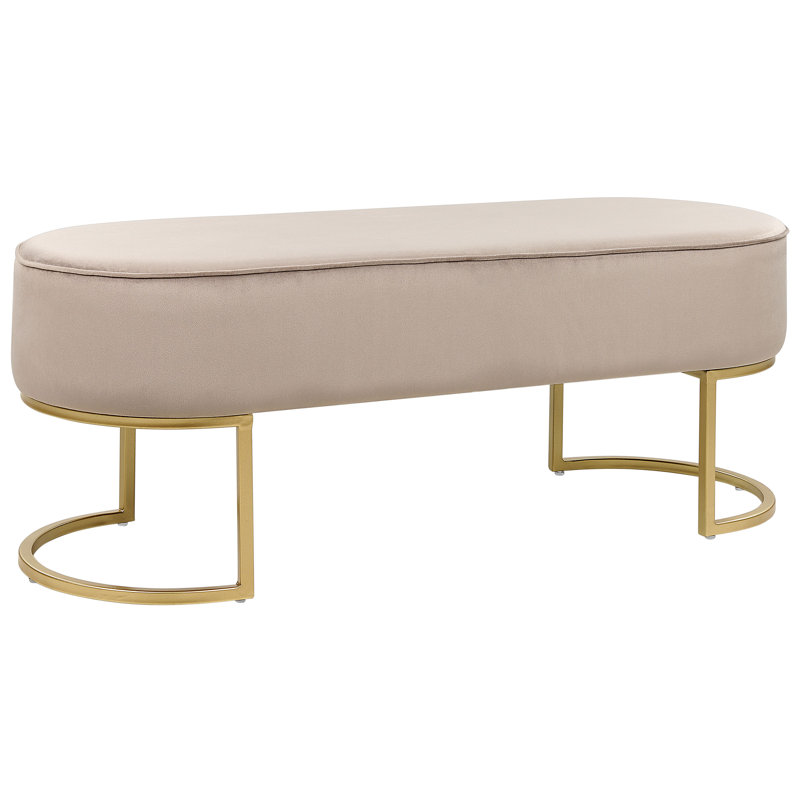 Kopstal Polyester Upholstered Bench, Beige