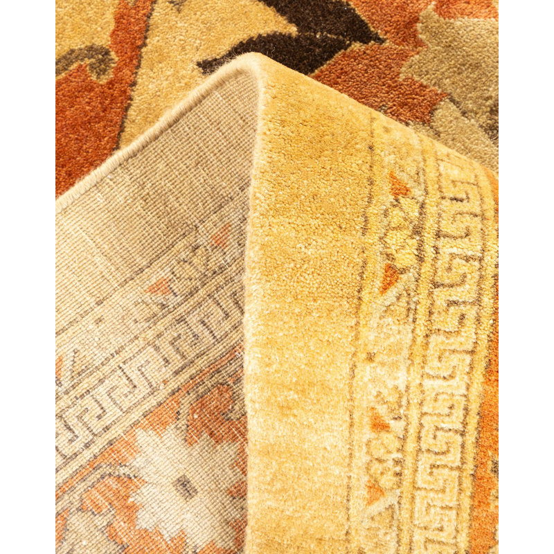 One-of-a-Kind 12 X 18 + 2000s Wool Area Rug in Yellow