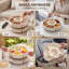 2‑Pack Rotating Round 6‑Compartment Snack Storage Container Set, White Plastic Divided Serving Tray with Locking Clear Lid, Portable Candy Nut Organizer Box for Party, Picnic, Kitchen Food Storage