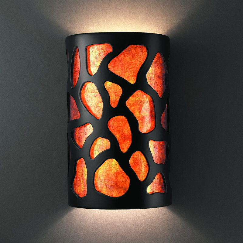 Applique murale encastrée 1 lumière Armance, Noir mat carbone, Mica