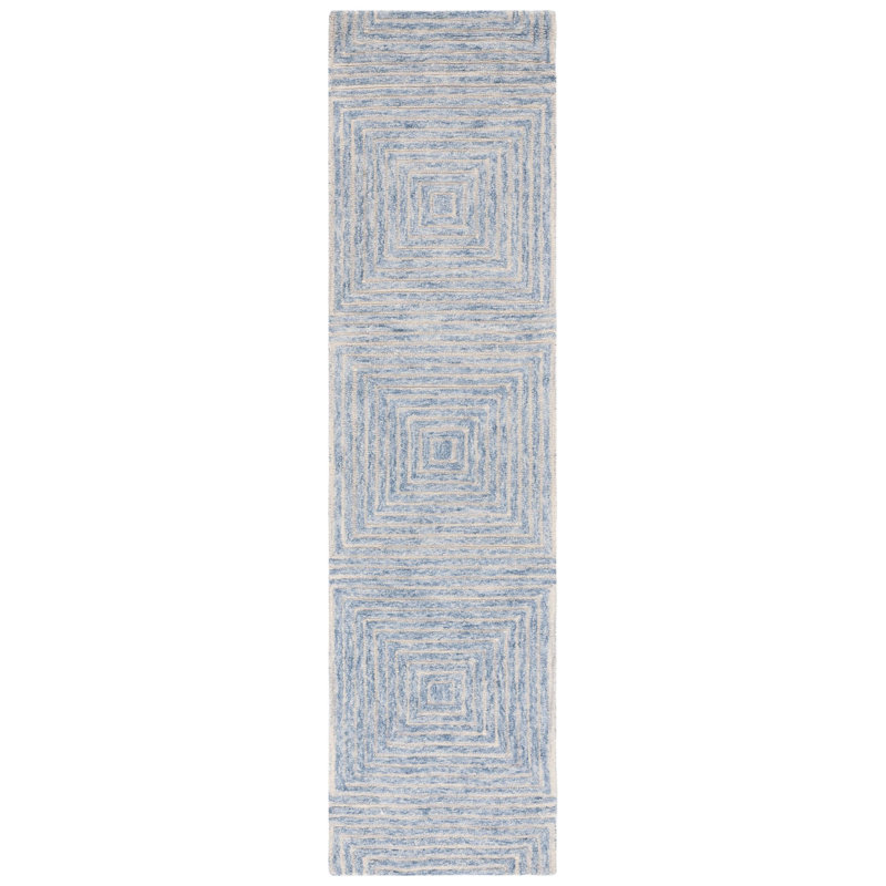 Metro Hand Tufted Wool And Cotton With Latex Geometric Rug, Runner 2'3" x 9'