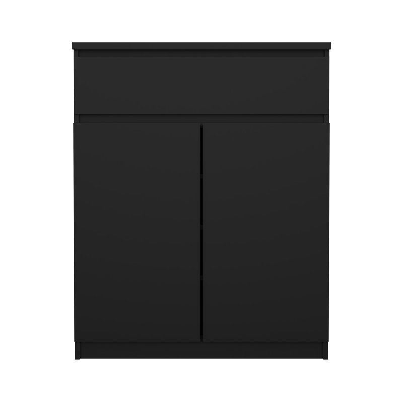 Buffet 1 tiroir 2 portes Jada, Noir mat