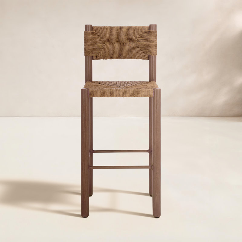 Romona Rattan Weaving Outdoor Barstool, Brown
