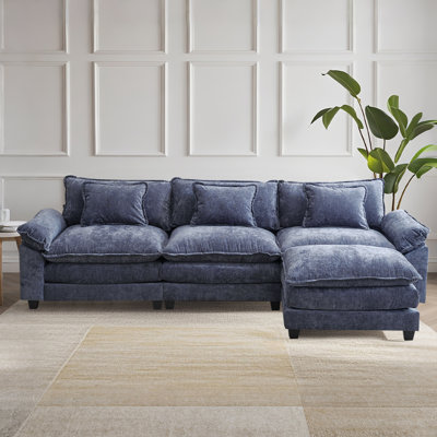 Canapé modulaire rembourré 4 pièces avec méridienne réversible 4 pièces