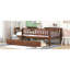 Lit de jour simple en noyer avec deux tiroirs pratiques et décoratifs - embellit l'espace de rangement en bois massif pour une utilisation à long terme-1462397959