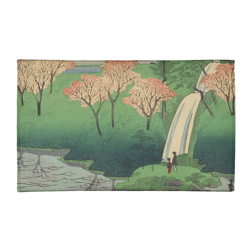 Tapis vert / rouge Chiyogaike Pond, Rectangle 3 pi x 5 pi