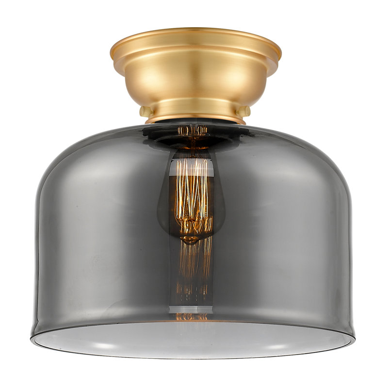 Plafonnier encastré 12 lumières 1 lumière Donaldson, Plaqué couleur fumée, Or satiné, Ampoule à DEL rétro de 6 watts
