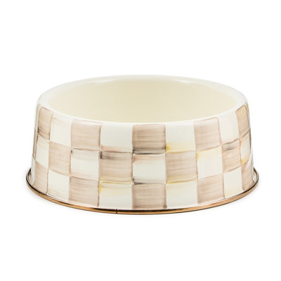 Rosy Check Mocha Check Cat Dish