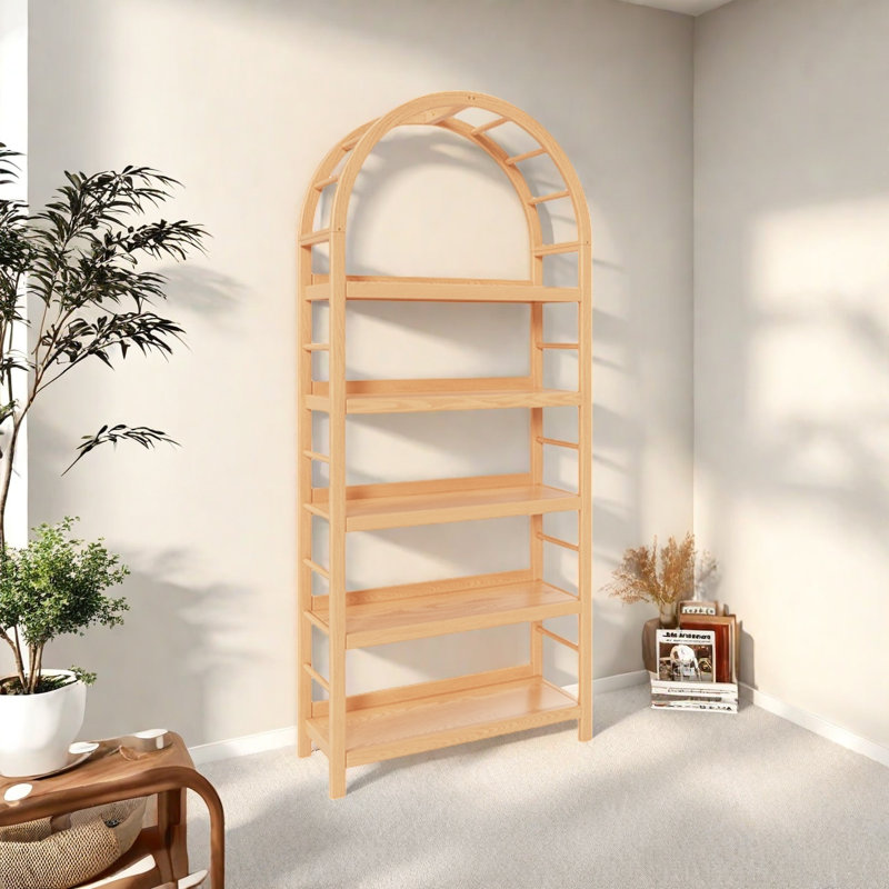 Une bibliothèque classique et durable, (5 tablettes) H 76,5 po x l 33,4 po x P 11,8 po, Brun