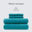Ensemble de draps 4 pièces très grand en mélange de coton bleu sarcelle-32966338-34419772