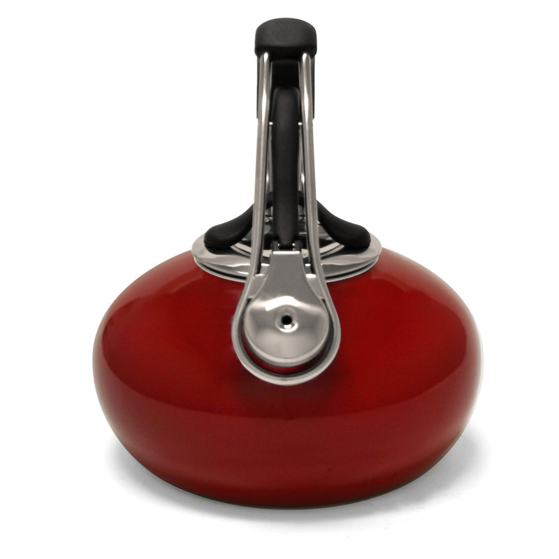 Chantal Loop 1.8 qt Enamel on Steel Whistling Stovetop Kettle, Red