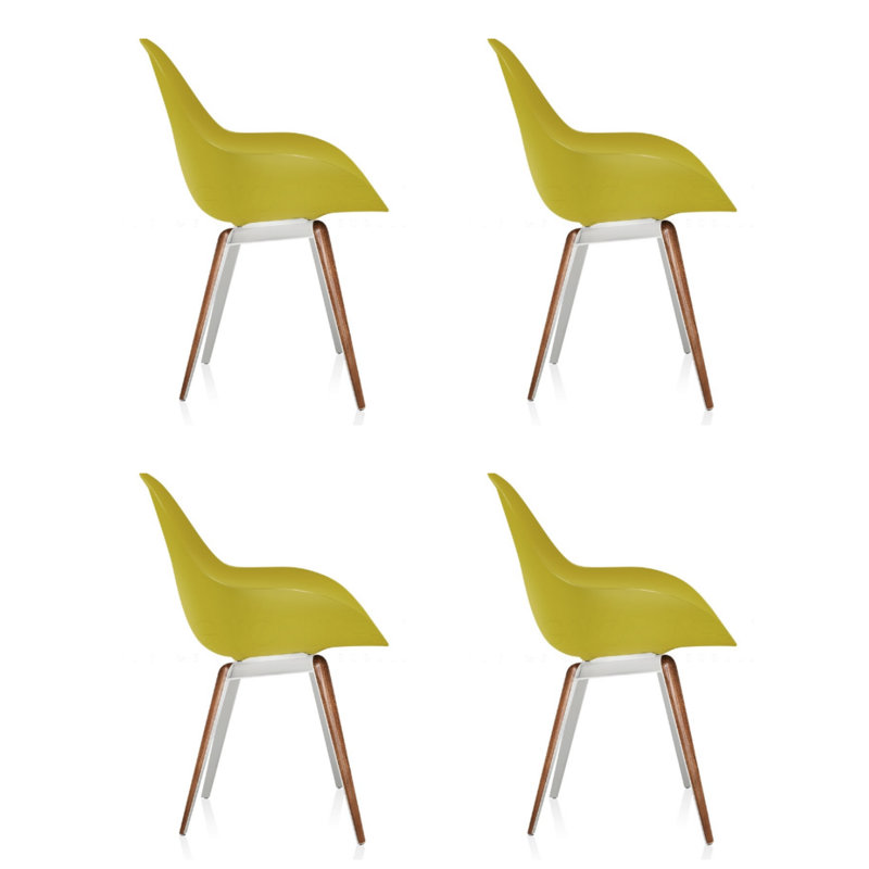 Chaise Slice - ensemble de 4 -, Moutarde