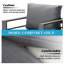 Causeuse de patio en aluminium toutes saisons de 50 po avec coussins gris épais et structure grise-1580112659-1580112661