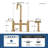 Brass 2-Handle Bridge Kitchen Faucet With Brass Side Sprayer 4-Hole Deck Mount Kitchen Faucet-112128070