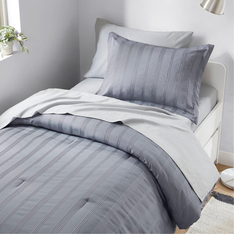 Ensemble d'édredon 5 pièces pour lit simple / simple TG, Édredon simple + 4 pièces supplémentaires, Gris