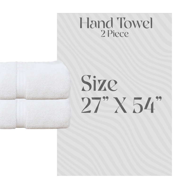 Elegance Essentials 550GSM 100% Cotton Zero Twist Super Absorbent Bath Towel (Set of 2) - 27"x54", White