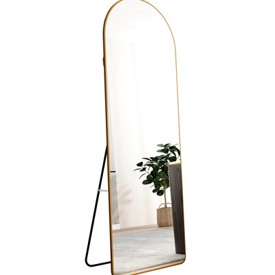 4Th Generation Full Length Wall Mirror With Gold Frame, 64.9 Inches High And 23.2 Wide, Suitable For Porch Dressing Room Metal