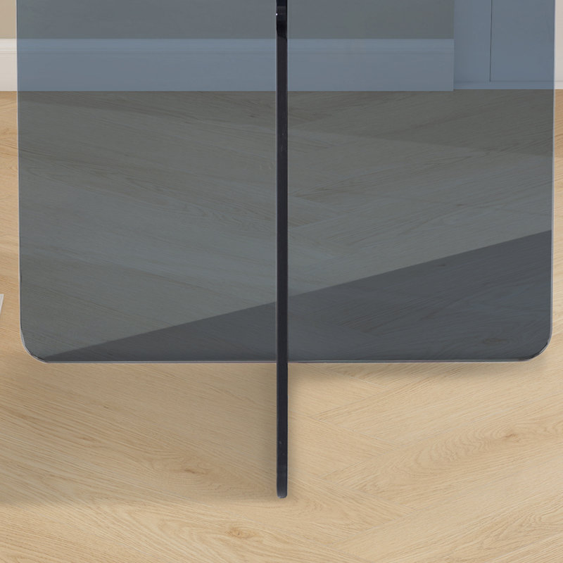 Petite table de bout en verre, Gris fumée