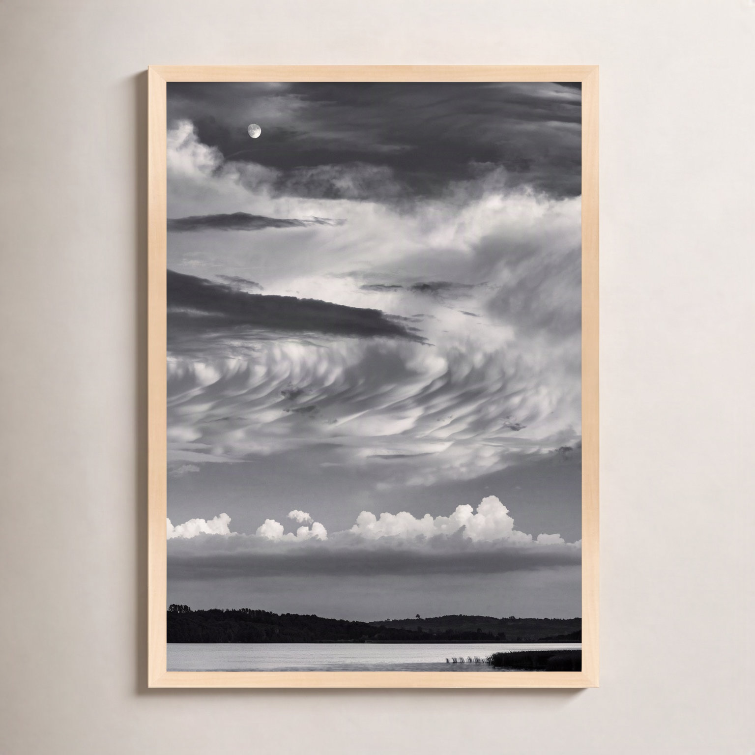 Garden Sign "Island Lake Moon" Print, 50" H x 35" W x 1.25" D, Brown