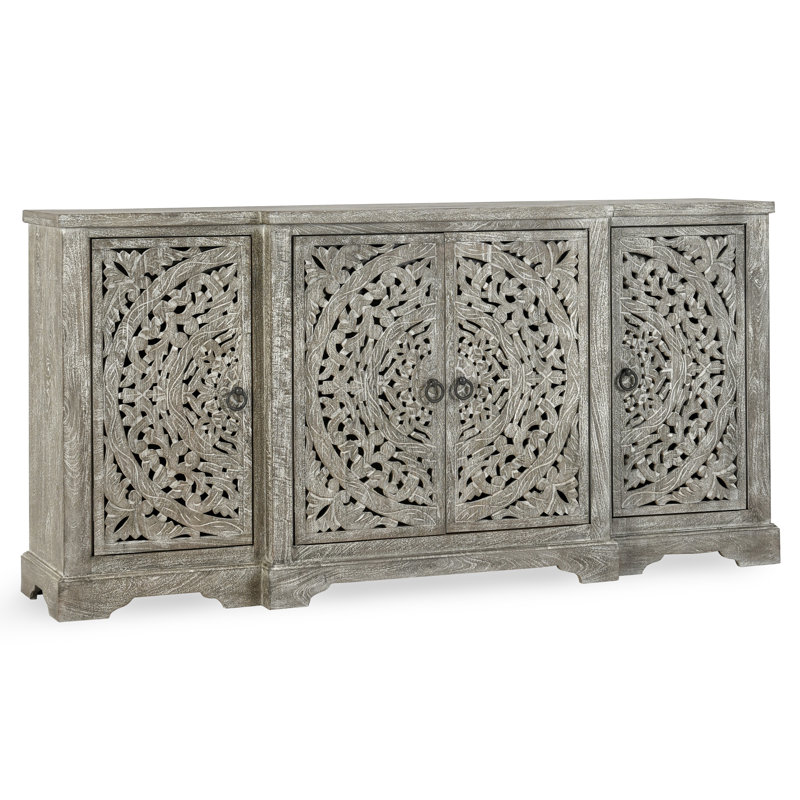 Buffet en bois de manguier de 72 po de largeur Clairabelle, Gray