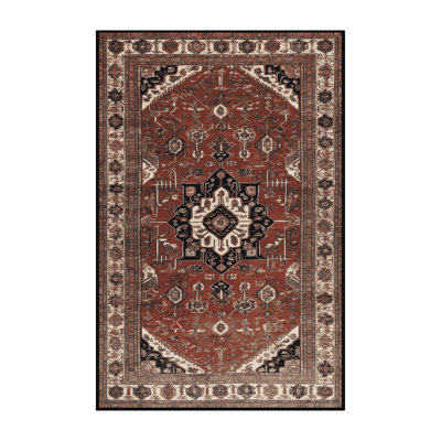 Machine Washable Persian Black Area Rug
