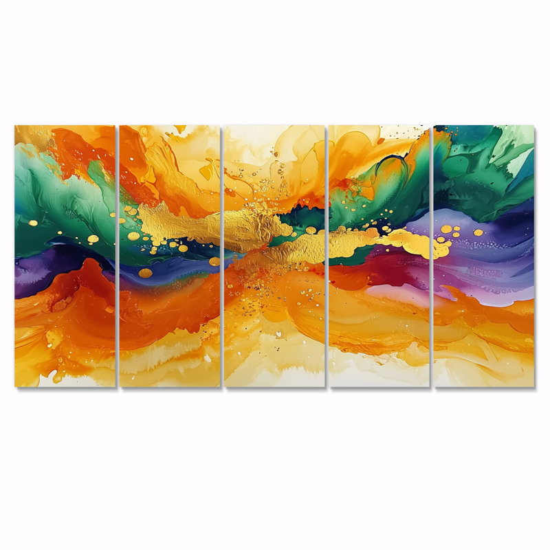 Nyleigh - reproduction d'art abstraite, art mural moderne sur toile, H 28 po x l 60 po, 5