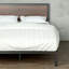 Slovan Modern Metal Platform Bed frame with Wooden Headboard-1948309233