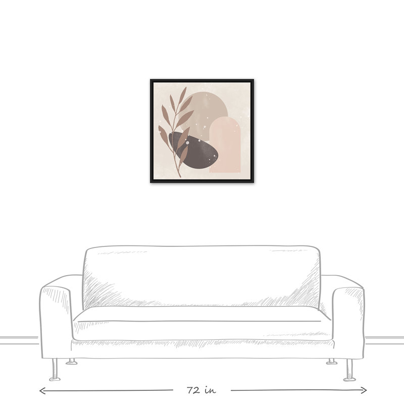 Boho, feuilles et arches, H 25,75 po x l 25,75 po x P 1,75 po
