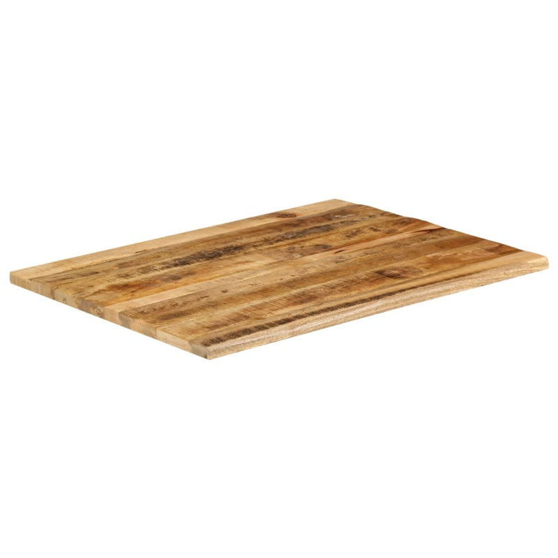 vidaXL Table Top Live Edge Solid Wood Rough Mango, 2.5cm H x 90cm W x 80cm D