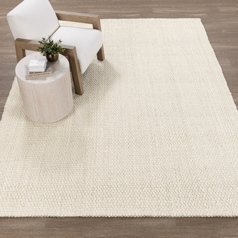 Panama Jute Handwoven Sustainable Ivory Accent Area Rug, Rectangle 8' x 10'