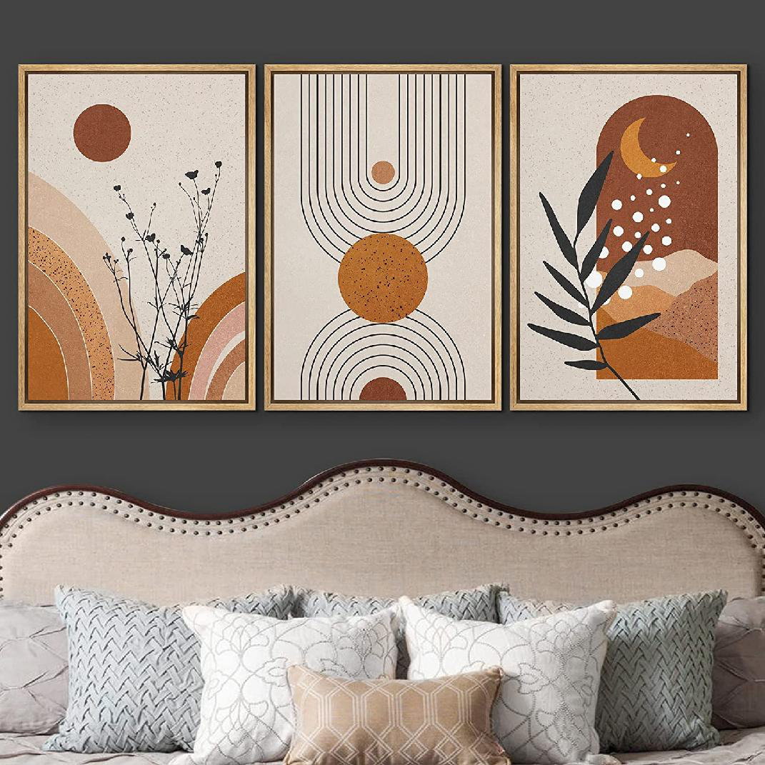 3 Panel Canvas Wall Art Decor for Living Room Colorful Feather Pictures No  Frame
