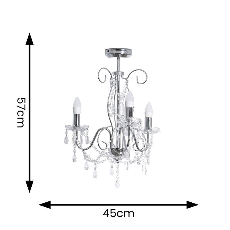 Raglesville Chandelier, Silver, No