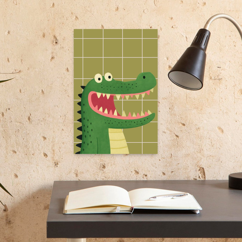 Contemporary Art Playful Contemporary Alligator Crocodile Forest Wall Art by Neetesh Kumar - Wrapped Canvas Print