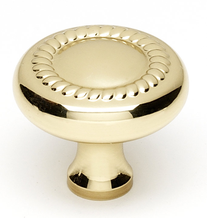 Poignée champignon, Laiton poli, H 1,06 po x l 1,5 po x P 0,5 po